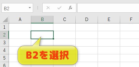 入力状態にする方法の2つ目は、文字を入力したいセルを選択します。