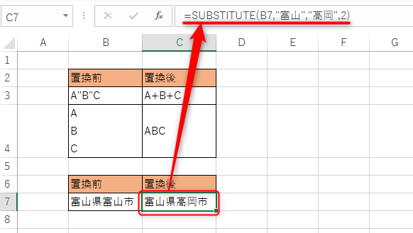 SUBSTITUTE関数の第4引数を省略しないで使うには？