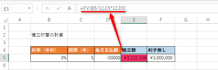 FV関数の引数の設定